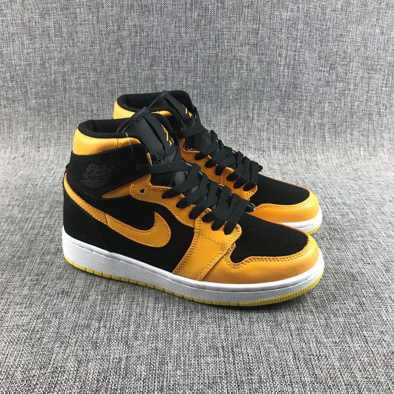 2018 Air Jordan 1 High Black Yellow Shoes - Click Image to Close